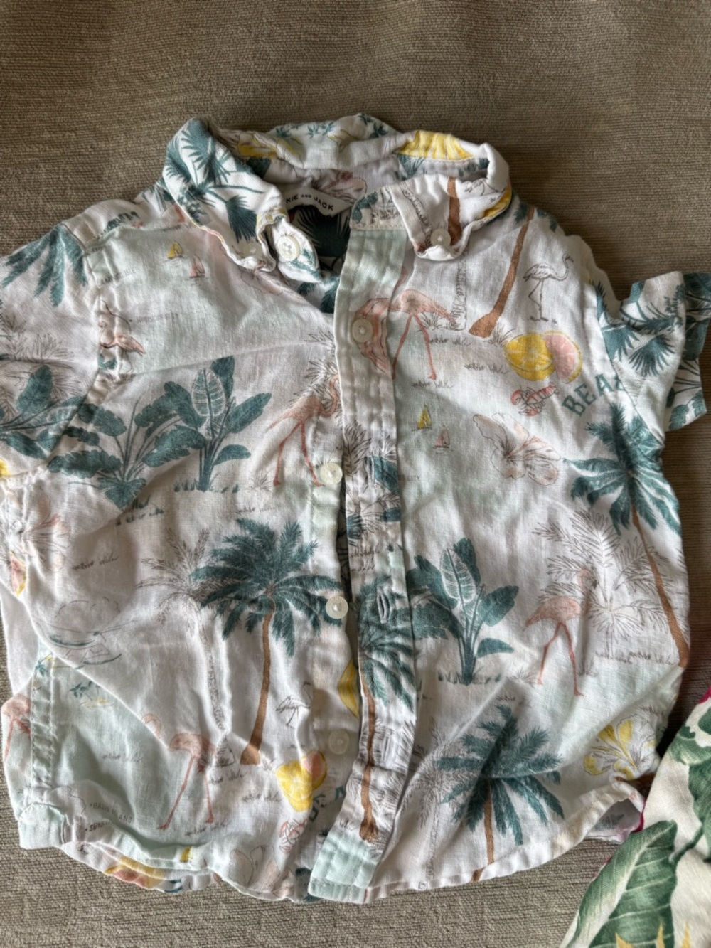 Janie and Jack Toddler Hawaiian Shirts Bundle 18-24M Tropical Linen Button Up - Picture 3 of 11